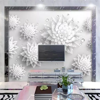 beibehang Kohandatud valge ilus, lihtne, kaasaegne 3D taust seina paber 5d elutuba, magamistuba seinamaaling papier peint 8d tapeet
