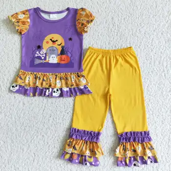 Uus Update Kohandatud RTS Lapsed Riietus Sobib Baby Boutique Ruffle Komplekti Väikelapse Halloween Varustus