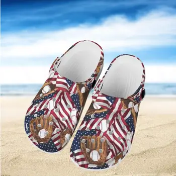 Ameerika Lipu Pesapalli Muster Non-slip Sussid Kõrge Kvaliteediga Ripitud Beach Sandaalid Vabaaja Siseruumides Väljas Unisex Korterid Sussid