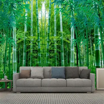 Bambusest metsa 3D looduslik maastik elutuba, magamistuba kohandatud isekleepuvad tapeet seinamaaling