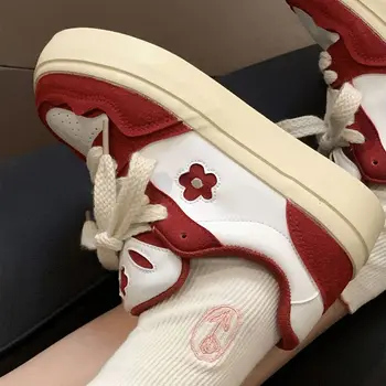 Punane Lill, Platvorm Tossud Kawaii Naiste Spordijalatsid Vabaaja Vulcanize Korea Kooli Tennise Naiste Vintage Korterid Jalatsid
