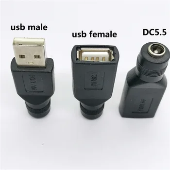 1tk Arvuti USB-Emane Liides DC5.5 x 2.1 Emane usb meeste DC5.5*2.1 mm Pea Adapter Connector sisemine