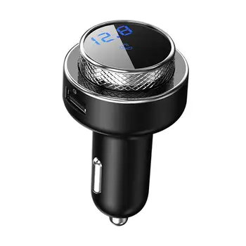 Auto Adapter LED Pinge Ekraan Kaasaskantavate Mikrofon Handsfree Kõne FM Saatja Juhtmeta Raadio Adapter Auto USB Laadija