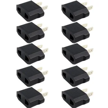 10 Tükki/pack MEILE Plug Adapter, Euroopa MEILE Plug Adapter Black Euroopa, et Ameerika Väljalaskeava Kork Converter