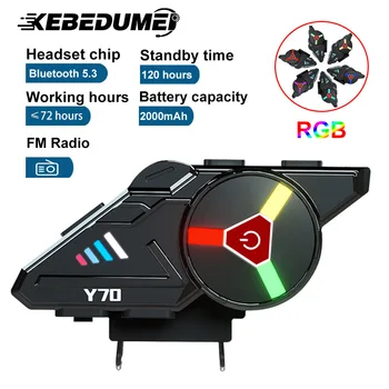 Bluetooth-5.3 Mootorratta Kiivri Peakomplekti FM-Raadio Traadita Kõrvaklapid RGB-Kerge, Veekindel Hääl Assistent Noice Vähendamine