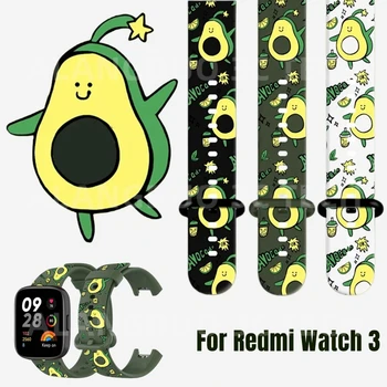 Cute Cartoon Watchband jaoks Redmi Vaata 3 lite Trükitud Rihm Silikoonist Pehme TPU Käepaela Käevõru correa Smart Watch Tarvikud