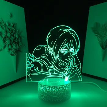 Rünnak Titan Kelle Lamp Lapse Sünnipäeva Kingitus Kid Magamistuba Teenetemärgi Manga Rünnak Titan Lamp Anime 3D LED Night Light