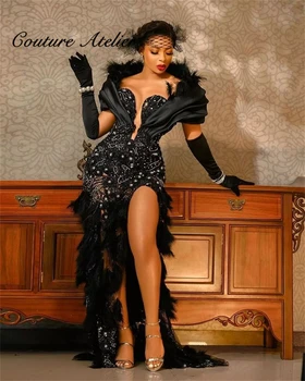Mustad Suled Tanssiaiset Kleidid 2023 Must Tüdrukud Sünnipäeva Kleit Mermiad Aafrika õhtukleit Pilu, Ametliku Kleit Elegantne kleit