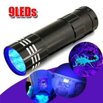 UV LED Taskulamp Ultraviolett Tõrvik Zoomable Mini UV-Must Valgus Pet Uriini Plekke Detektor Skorpion Jahindus Kasutada 9LED