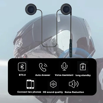 Hääl Assistent Kiivri Peakomplekti Mootorratta 180mA Bluetooth-5.0 Auto Vastus Moto Kõrvaklappide Traadita Ratsutamine Communicator