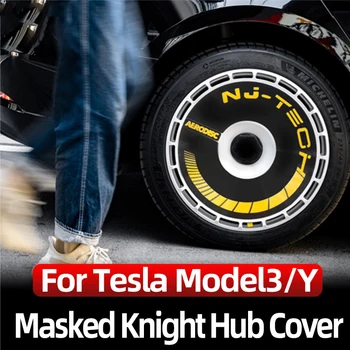 Sest Tesla Mudel 3 Mudel Y 19-Tolline 18-Tolline Auto maskeeritud rüütel Hub cap kate Kit remondil Teenetemärgi Tarvikud Ratta Hubcap kleebis