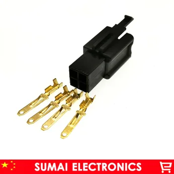 2,8 mm 4 Way/Elektri-pin Connector Kits Mees seab E-Bike,Mopeed,Mootorratas,auto jne.Musta värvi