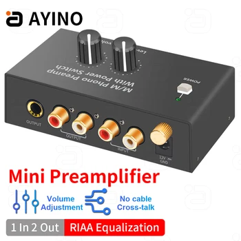 AYINO Mini Audio Phono Preamp jaoks Turntable Phonograph Preamplifier Stereo Audio HiFi Koos Kõrvaklappide Võimendi RCA 1/4