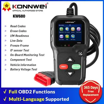 KONNWEI KW680 OBD2 Scanner Auto OBDII Diagnostika Auto Diagnostika vene Keele Auto Skanner Vahend, Diagnostika-Koodi Lugeja