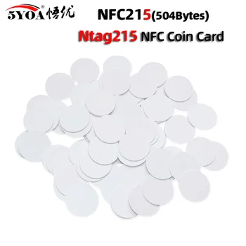 50/30pcs NFC Ntag215 Mündi SILDI Võti 13.56 MHz NTAG 215-Kaarti RFID Label Ultralight Sildid Siltide 25 mm diameetriga Ring Box