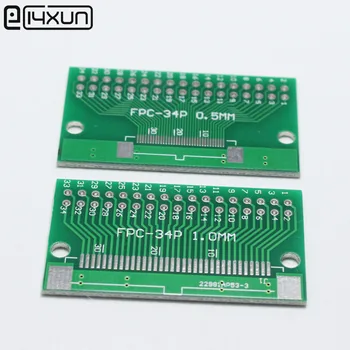 5tk/palju 34P FFC FPC Adapter Plaat 0,5 MM / 1.0 MM Sammuga, et 2.45 mm 34Pin Korter Cable Socket Connector PCB Pardal TFT LCD