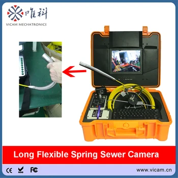 40m kaabli veealuse boroscope kontrolli kaamera kontrolli masina vision kaamera, millel on pikk kevad kaamera pea-ja 10
