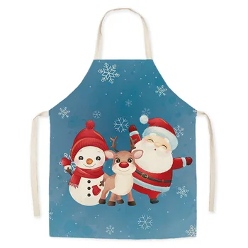 Cute Cartoon Christmas Snowman Santa Claus Muster Oilproof Voodipesu Käega Pühkides Varrukateta Põll Kodu Puhastamine Köök Toiduvalmistamis