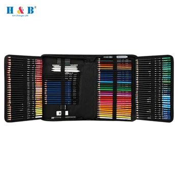 H&B Värvid, Pliiatsid Set 182PCS Professionaalse Kunsti Asjade 120 Professional Õli, Pliiats 32 Vee-värvi Pliiatsid Värvilised Pliiatsid
