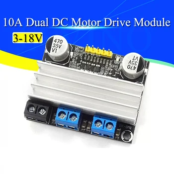 10A dual DC Motor Drive Module Edasi-ja tagasikerimine PWM kiiruse reguleerimise dimm 3-18v pinge madal kõrge praegust