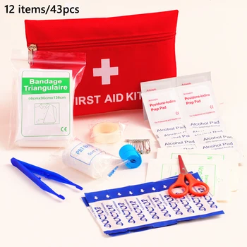 12 teemad/43pcs Avarii Survival Kit Mini First Aid Kit Sport Reisi autokomplekti Kodu Meditsiiniline Kotti Väljas Auto esmaabi Komplekt