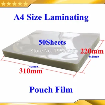 50tk 50mic(2mil) A4 Suurus(310x220mm) PVC Selge Läikiv 2Flap Lamineerimine Kott Film Hot Laminator