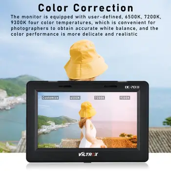Viltrox SM-70 II 7 tolline HD Kaamera Video Ekraani Valdkonnas Monitor 1024*600 LCD Ekraan, HDMI-Compatibled Koos Akuga