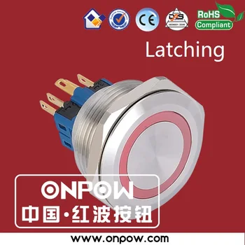 ONPOW 30mm 1NO1NC/2NO2NC roostevabast terasest fikseerimine ringi valgustatud LED anti-vandaal surunupp-lüliti GQ30-11ZE/R/12V/S