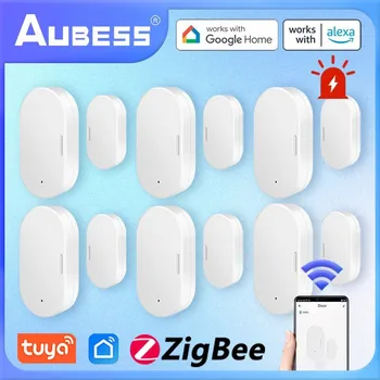 Aubess Tuya Zigbee Ukse Ja Akna Magnetandur Traadita Ühendus Smart Home Security Häired Ukse Akna Automaatika Andur