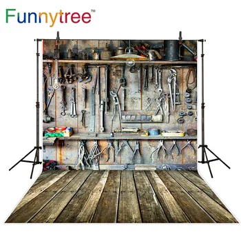 Funnytree Fotograafia tausta Tööriistad puidu isa garaaž laste taust photo studio photophone photocall photozone