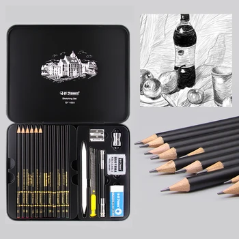 31 Tk Eskiis Pencil Set Professionaalne Sketching Joonistamise Komplekt Tin box Puidust Pliiats Maalikunstnik Kooli Õpilased Kingitus Kunstitarbed