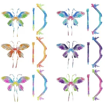 Hot müük haldjas vibu ja noole kujuline alumiiniumist film õhupallid laste mänguasjad Vibulaskmine mäng Butterfly wings seatud Laste Da
