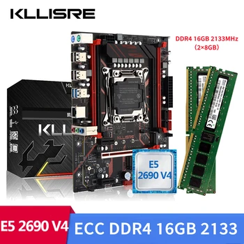 Kllisre kit xeon X99 Emaplaadi combo LGA-2011-3 E5 2690 V4 CPU 2 X 8 GB =16GB 2133MHz DDR4 ECC Mälu