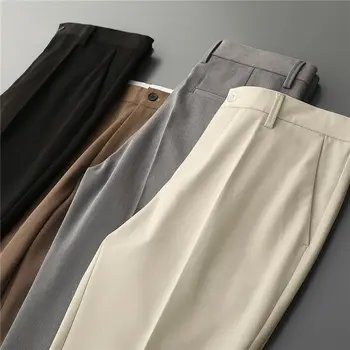 Meeste Ülikond Püksid 2023 Streetwear Moe Classic Lihtne Juhuslik Slim Fit Korea Stiilis Pikad Püksid Laotama Kontori Püksid H170