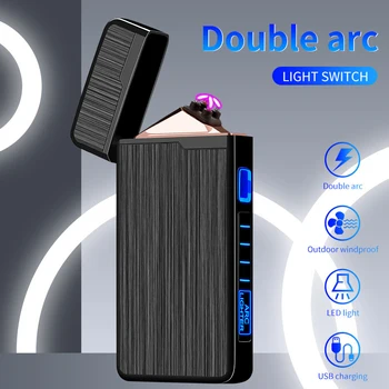 2023 Uusim Elektrilised Touch Kergem Usb Laadida Plasma Dual Kaar Hingav Flameless Kergem Kingitus Meestele