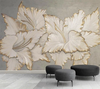 Kohandatud taustpildi ilus 3d reljeef magnolia TV diivan taust seina-elutuba, magamistuba hotel teenetemärgi seinamaaling фотообои