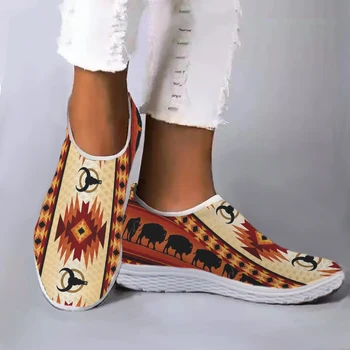 טרנדי אפריקאי שבטי פס הדפסת קל משקל לנשימה דירות רך נוח בית נעלי הליכה נעלי Zapatos
