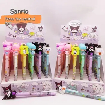 Sanrio 36pcs 0,5 mm Musta Geeli Pliiats Kawaii Hello Kitty Kuromi Vajutage Üliõpilase Allkiri Pliiatsi Kooli Asukoht Kirjatarvete Kingitus Hulgimüük