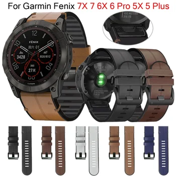 Smartwatch Rihma Garmin Fenix 6X 6 Pro 7X 7 5X 5 Pluss 3 3HR 945 Vaadata Ansamblid 22 26mm Silikoon Nahast Quick Release Watchband