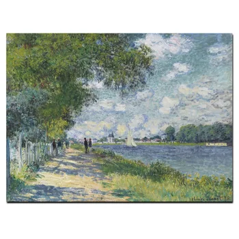 Claude Monet Seine aastal Argenteuil Impressionism Maastik, Käsitöö Õli Lõuendil Maali Kunst Seina Pilt elutuba Decor