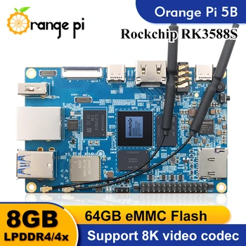 Oranž Pi 5B 8GB Ram Ühe Juhatuse Arvuti RK3588S 64GB MAGISTRIKURSUSE Wifi-BT Arengu Pardal Oranž Pi 5 B Joosta Debian Ubuntu Android